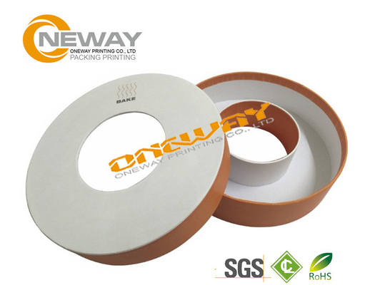 Round Customized Macaron Cardboard Packaging Boxes Whole Shape Acceptable