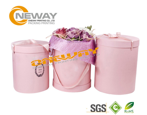 Glossy Lamination Paper Flower Box Round With Custom Special Art Paper
