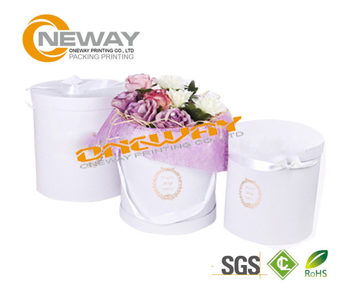 Glossy Lamination Paper Flower Box Round With Custom Special Art Paper