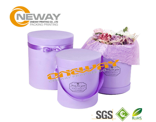 Glossy Lamination Paper Flower Box Round With Custom Special Art Paper