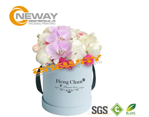 Gold Stamping Hat Flower Packaging Box / Cardboard Custom Gift Box