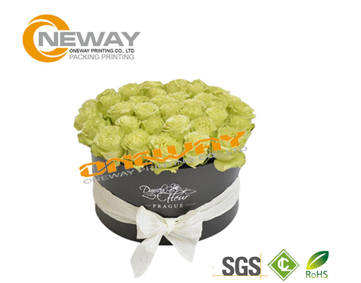 Gold Stamping Hat Flower Packaging Box / Cardboard Custom Gift Box