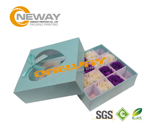 Ivory Board Flower Paper Box with Clear Window / Retail Gift Boxes