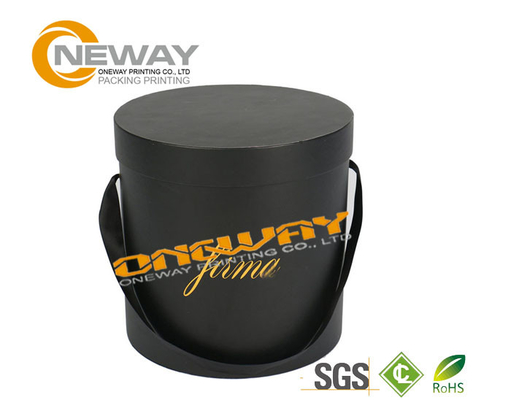 Popular Luxury Packaging Round Flower Paper Box Black Hat Shape