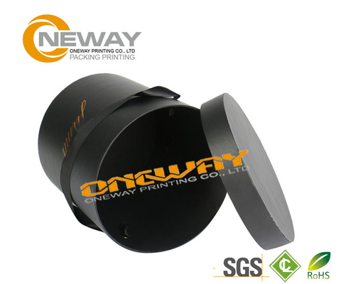 Popular Luxury Packaging Round Flower Paper Box Black Hat Shape