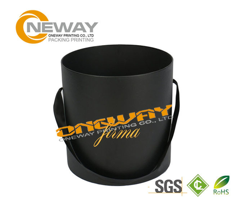 Popular Luxury Packaging Round Flower Paper Box Black Hat Shape