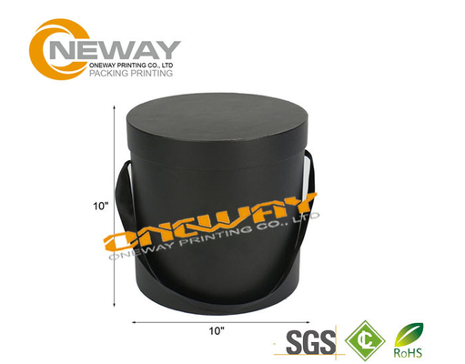 Popular Luxury Packaging Round Flower Paper Box Black Hat Shape