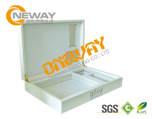 Customized Luxury White Rectangle Paper Perfume Packaging Boxes Offset Printing
