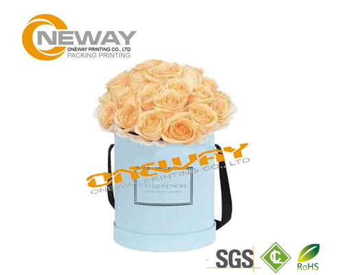Luxury Rose Delivery Round Flower Paper Box / Personalized Gift Boxes