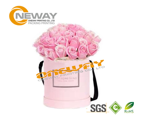 Luxury Rose Delivery Round Flower Paper Box / Personalized Gift Boxes