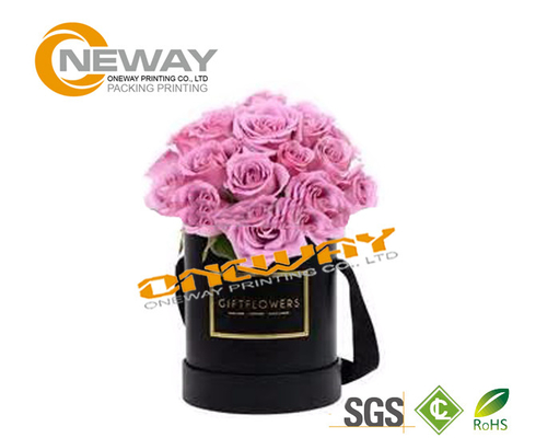 Luxury Rose Delivery Round Flower Paper Box / Personalized Gift Boxes