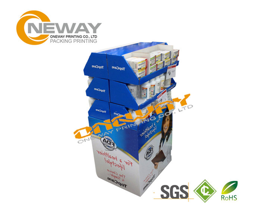 Custom Printed Food Cardboard Display Stands / Corrugated Floor Display