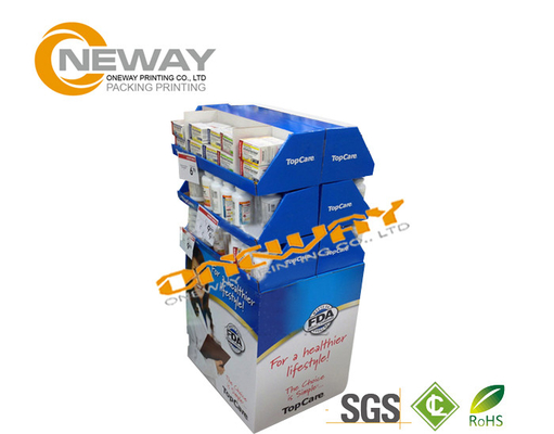 Custom Printed Food Cardboard Display Stands / Corrugated Floor Display