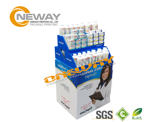 Custom Printed Food Cardboard Display Stands / Corrugated Floor Display
