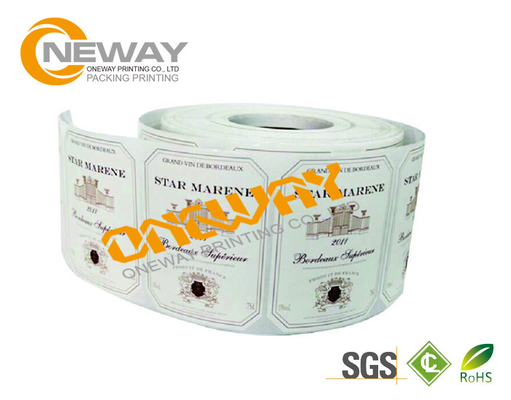 OEM Wine Bottle Neck Label , Printing Label Tags with Hot melt