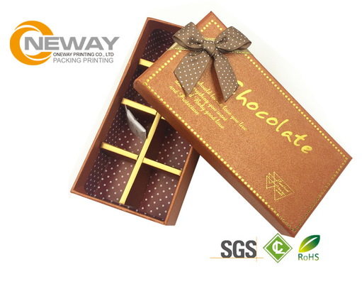 Embossing Finishing Kraft Paper Gift Box , Custom Printed Gift Chocolate Boxes