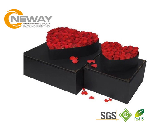 Black Luxury Custom Square Gift Flower Paper boxes with Square Lids