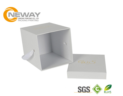 Luxury Custom Square Gift Flower Paper boxes with White Square Lids