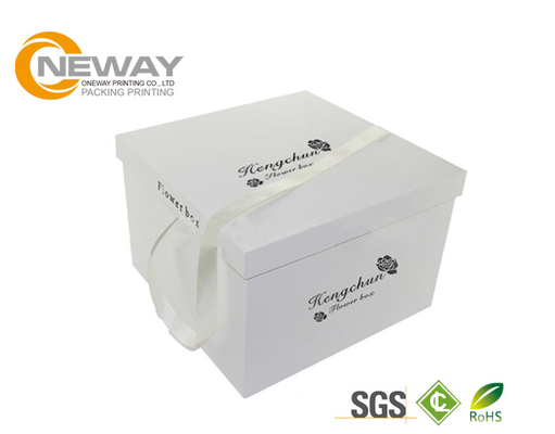 Luxury Custom Square Gift Flower Paper boxes with White Square Lids