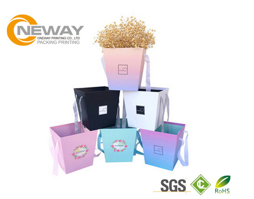 Luxury Rose Waterproof Square Flower Paper Box Cardboard Presentation Boxes