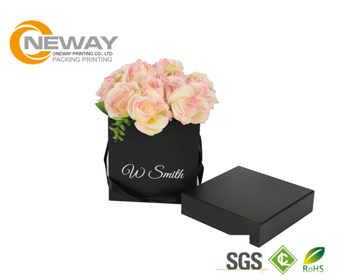 Glossy Lamination Flower Paper Box Square with Special Art Paper
