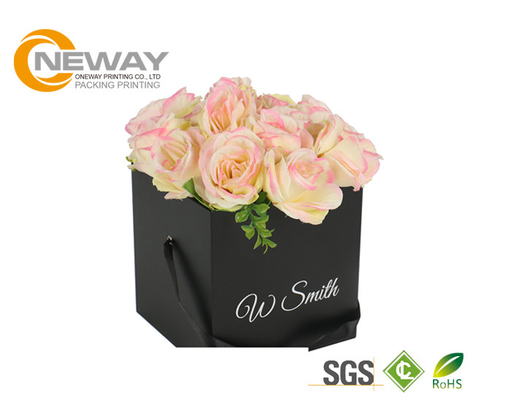 Glossy Lamination Flower Paper Box Square with Special Art Paper