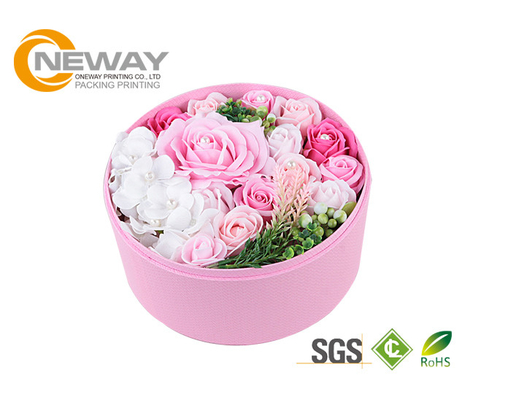 Gold Stamping Hat Flower Packaging Box / Cardboard Custom Gift Flower Paper Box