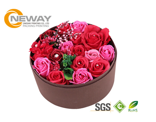 Gold Stamping Hat Flower Packaging Box / Cardboard Custom Gift Flower Paper Box