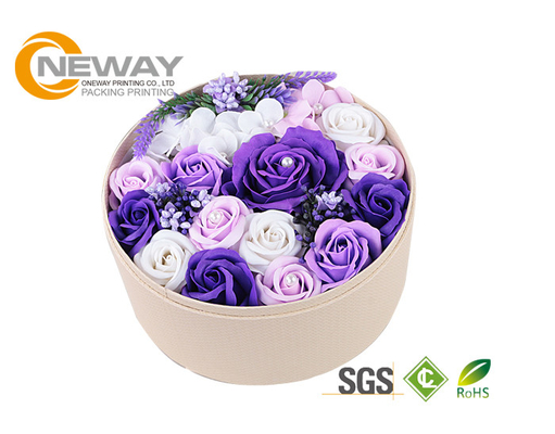 Gold Stamping Hat Flower Packaging Box / Cardboard Custom Gift Flower Paper Box
