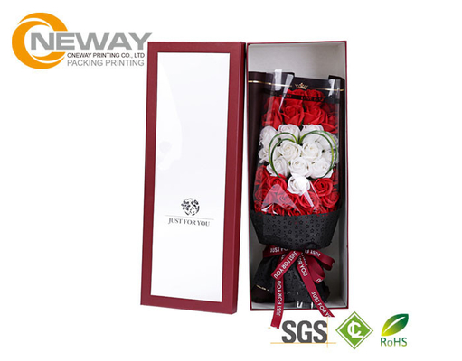 Manual Mande Art Paper Flower Decorative Gift Boxes With Lids UV Coating