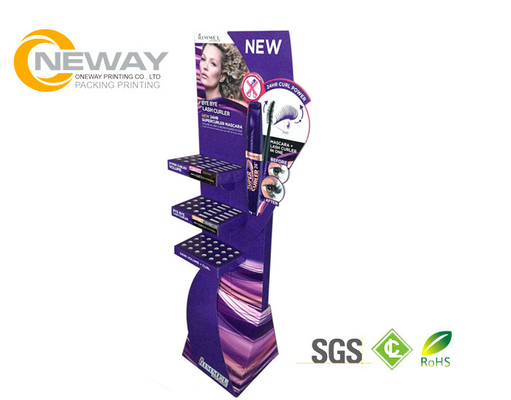 Cardboard Display Stands , Popular Custom Corrugated Floor Displays CMYK Full Color Offset Printing