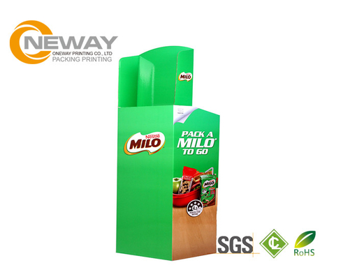Custom Printed Food Cardboard Display Stands / Corrugated Floor Display