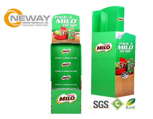 Custom Printed Food Cardboard Display Stands / Corrugated Floor Display