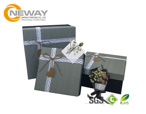 OEM Fashion Rectangle Flower Paper Box with Embossing Printing