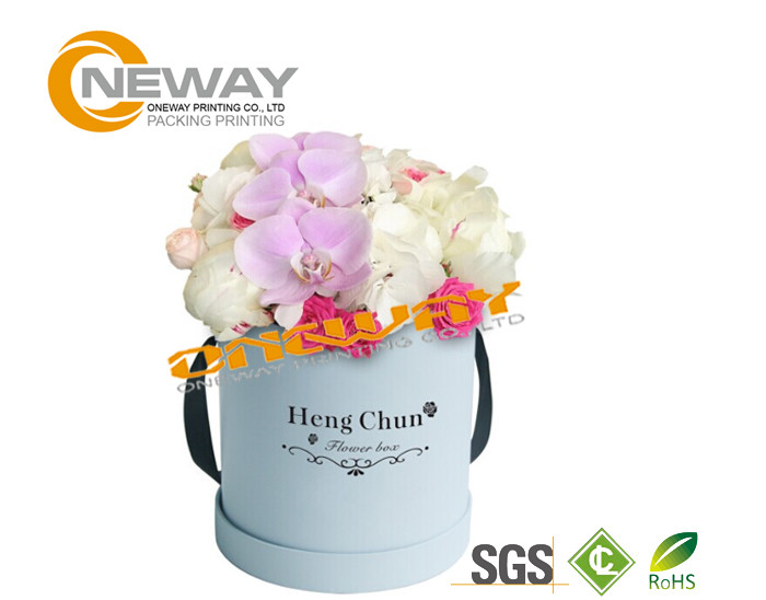 Gold Stamping Hat Flower Packaging Box / Cardboard Custom Gift Box