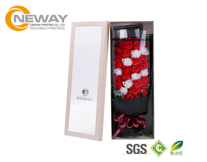 Manual Mande Art Paper Flower Decorative Gift Boxes With Lids UV Coating