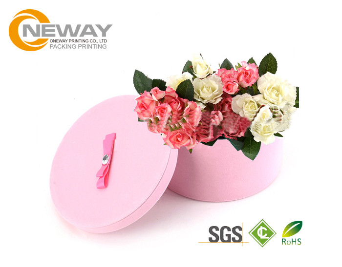 Flower Gift Box Round Colorful Luxury Flower Custom Printed Cardboard Boxes for Gift Packing
